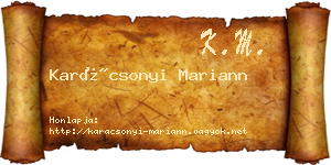 Karácsonyi Mariann névjegykártya