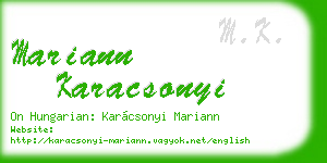 mariann karacsonyi business card